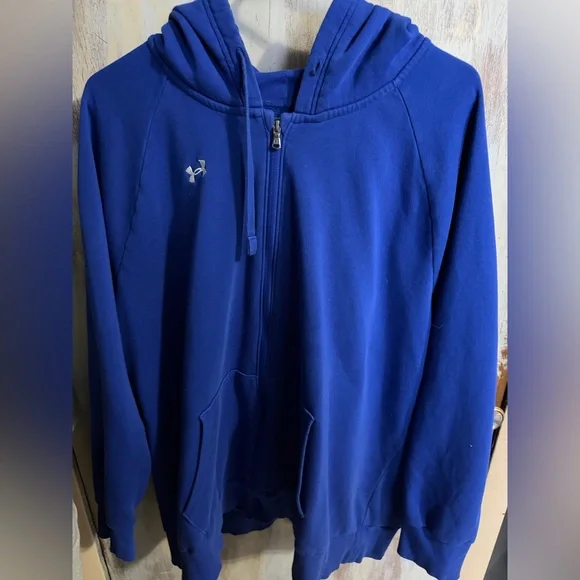 Blue Under Armour zip-up hoodie #fitness - Picture 2 of 4
